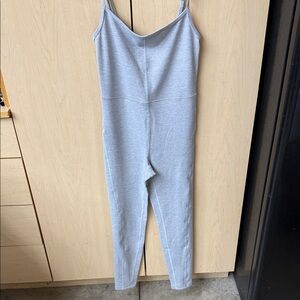 Aritzia Light Gray Sleeveless Knit Jumpsuit